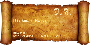 Dickman Nóra névjegykártya
