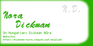 nora dickman business card